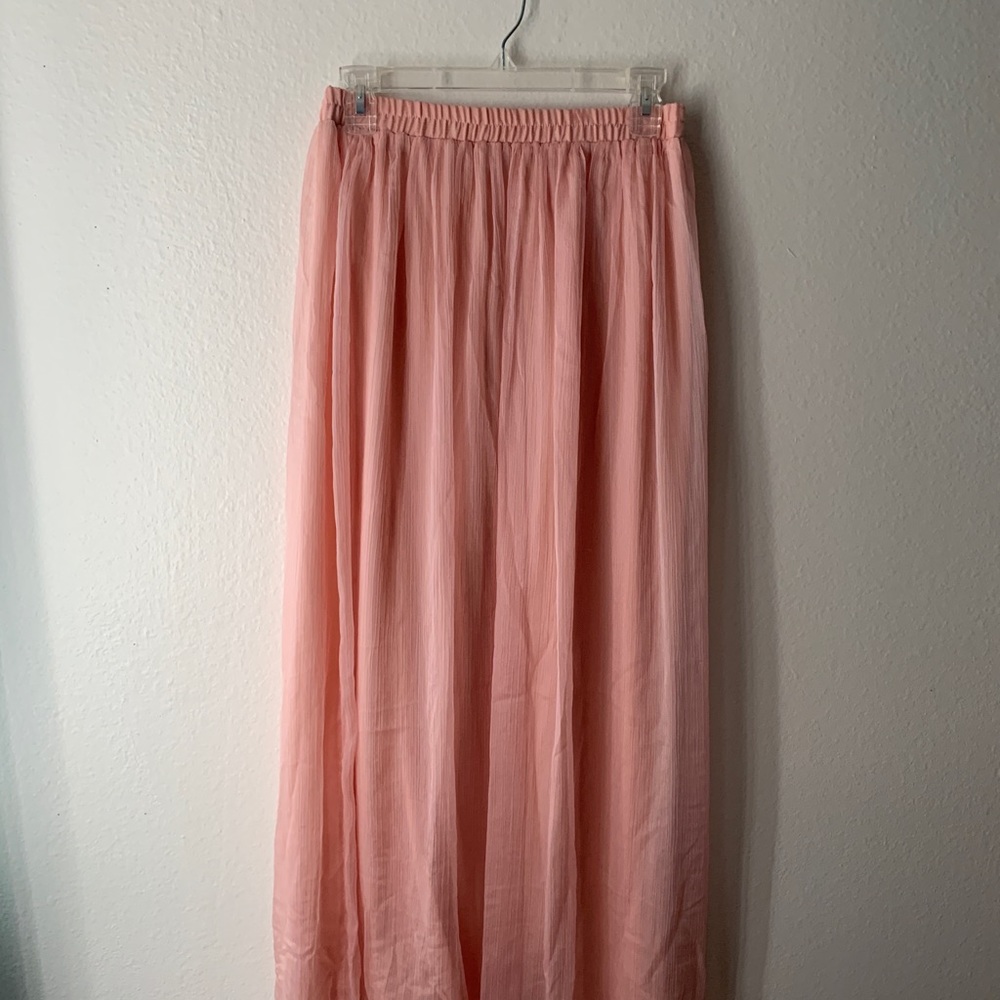 Maxi chiffon peachy pink skirt